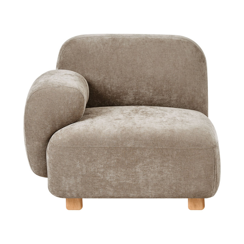 Taria 1 Seater Sectional, Right Hand Facing, Beige Fabric