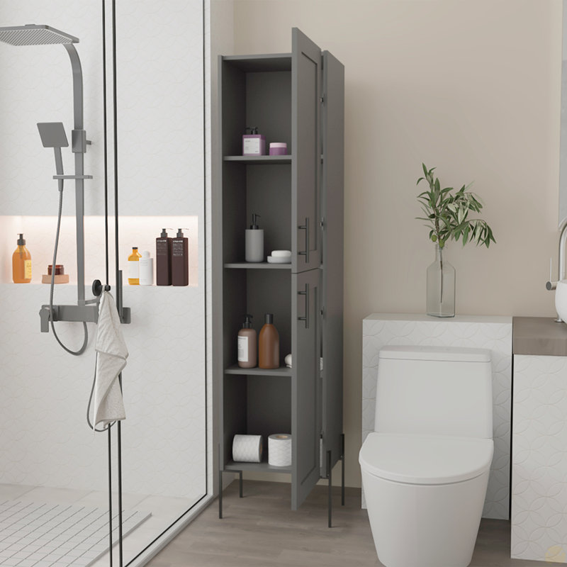 Linen Cabinet Hopewell, Bathroom, Matte Gray