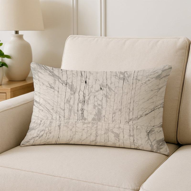 Coussin décoratif intérieur et extérieur Modern, Gris abstrait 220, Rectangle H 18 po x l 25 po