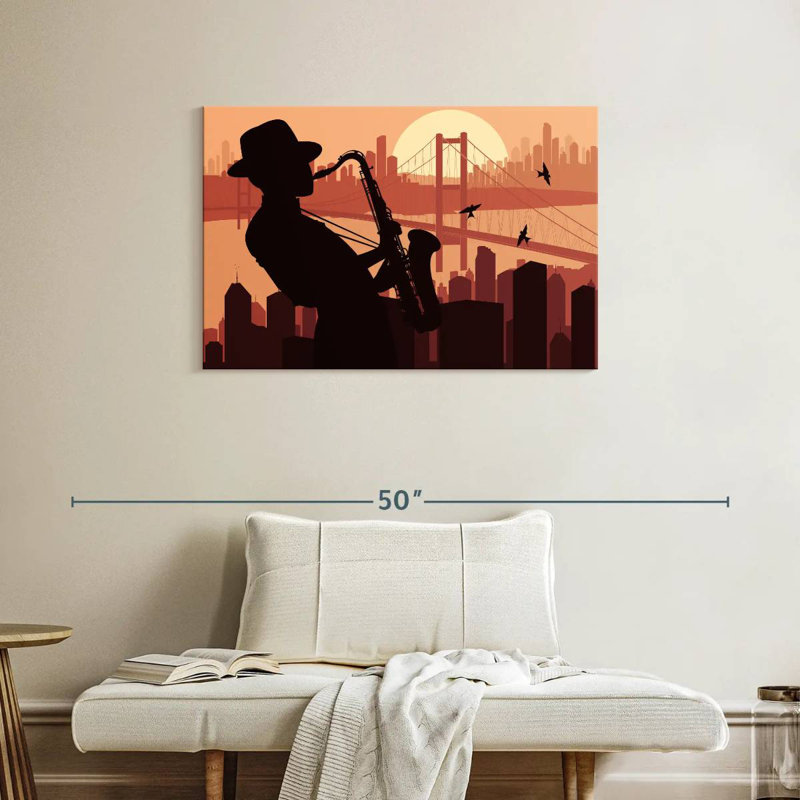 Abarca Sax Player Silhouette, 24" H x 36" W