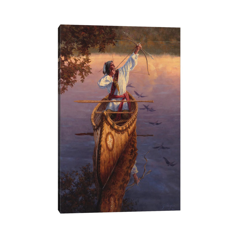 «He Hunts The Sky» par Joe Velazquez - peinture sur toile tendue, H 12 po x l 8 po x P 0,75 po