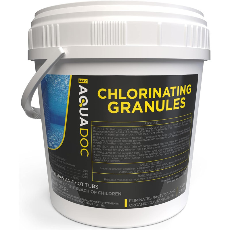 Spa Chlorine for Hot Tub Sanitizer - 5lb - Granules de chlore pour spa à solution rapide, produits chimiques pour spa fabriqués aux États-Unis - AquaDoc