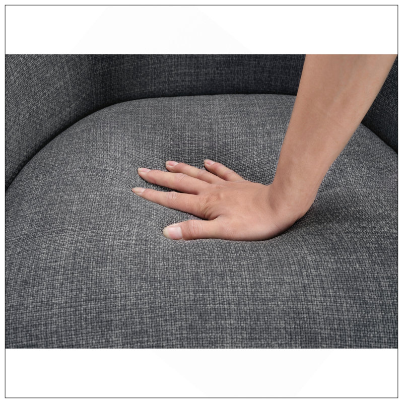 Chaise d'appoint contemporaine durable avec revêtement confortable et pieds en bois massif pour le salon, Gris