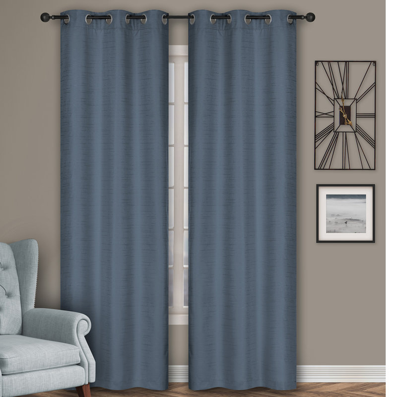 Room Darkening Curtain Pair, Ocean Blue