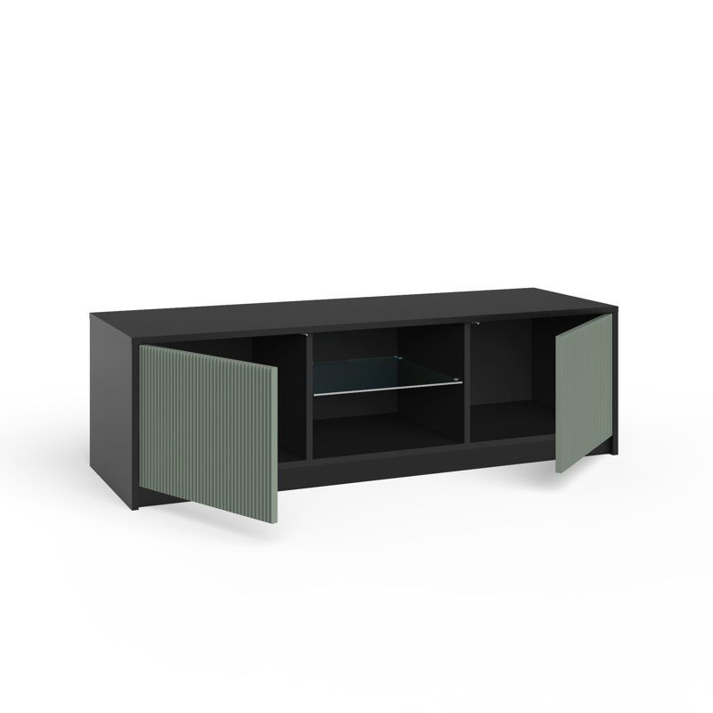 Bokamp TV Stand for TVs up to 65", Black/Green