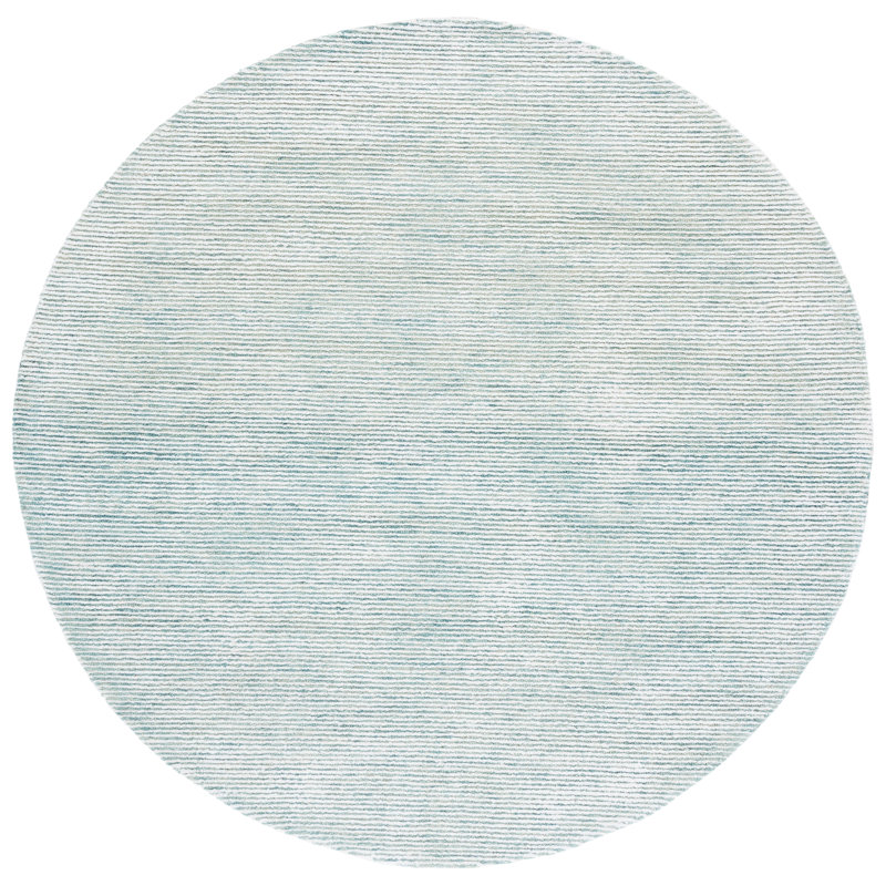 Tapis turquoise / ivoire touffeté à la main Soho, Rond 6 pi