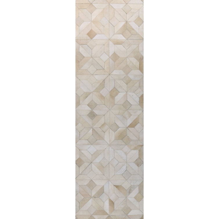Santa Fe Cowhide Geometric Area Rug in Camel