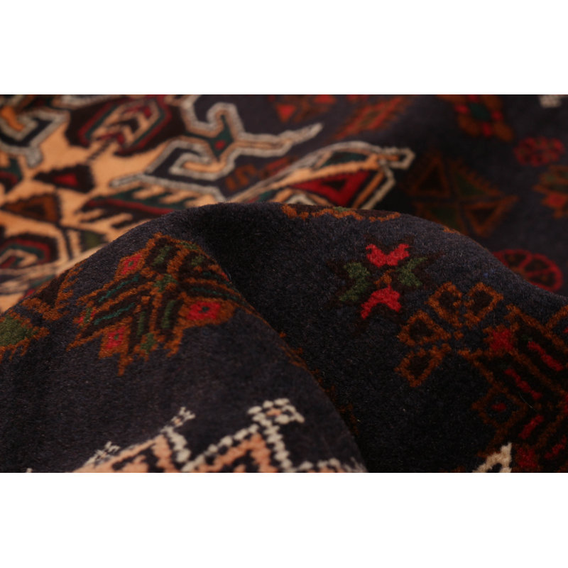 Tapis rectangulaire nouvel âge en laine 3 pi 11 po x 6 pi 8 po One-of-a-Kind