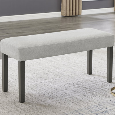 Banc rembourré en tissu gris clair Selena avec cadre en bois gris foncé Selena