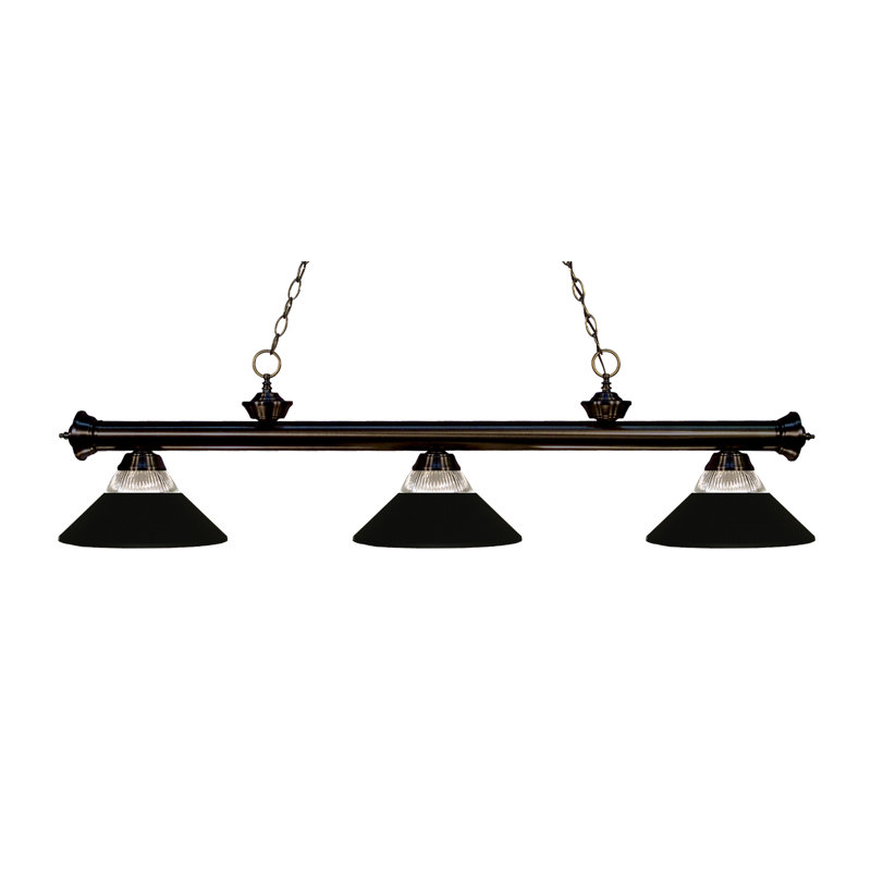 Chevelle 3 - Light Pool Table Lights Pendant, Matte Black, Bronze