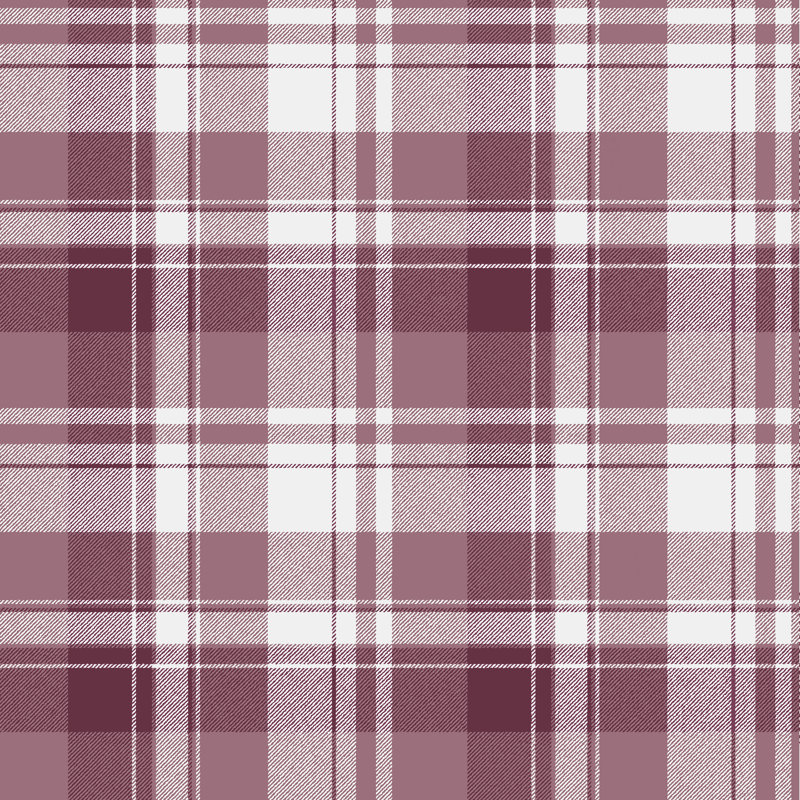 Blooming Garden Collection Tartan Plaid Wallpaper Roll, Red
