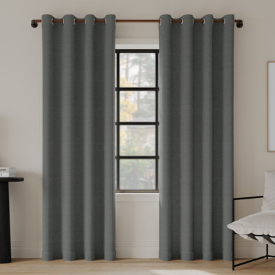 Indigo Road by Egypt Sherrod Sarasi Contrast Tweed Magnetic Closure 100% Blackout Grommet Curtain Panel