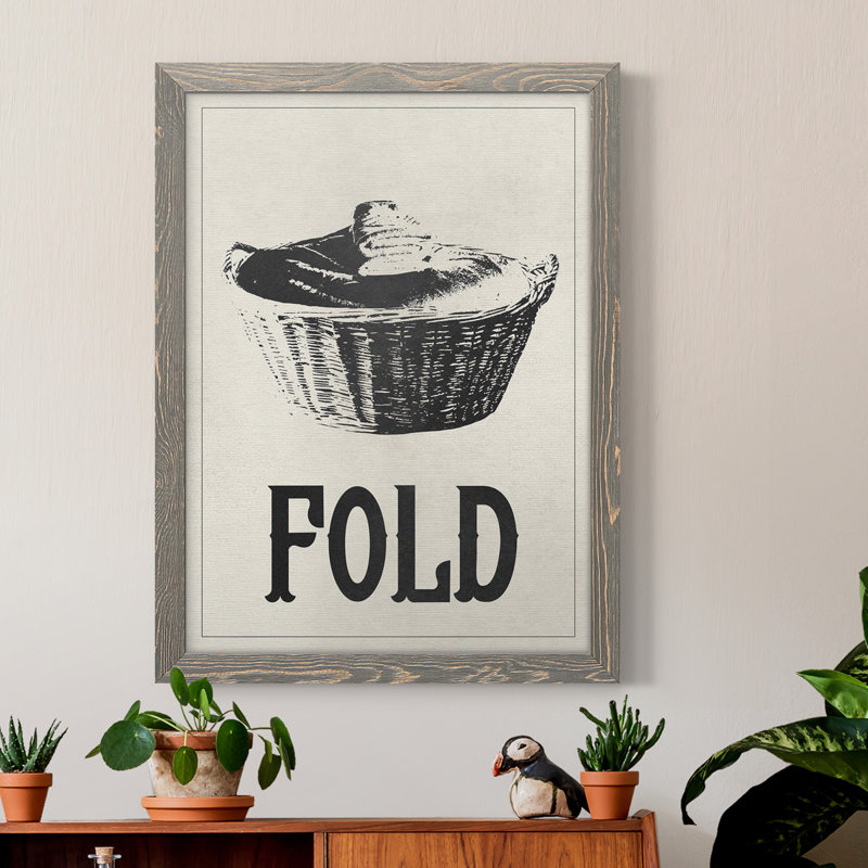 Toile encadrée vintage Vintage Laundry IV - prête à être accrochée, H 31,5 po x l 23,5 po x P 1 po, Cadre gris