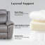 Fauteuil inclinable et oscillant manuel moderne en similicuir de 41,5 po de largeur avec mousse confortable et siège à ressorts ensachés-2137850715