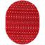 Tapis géométrique en chenille / polyester tissé à la machine Briehn - rouge / blanc-191151830