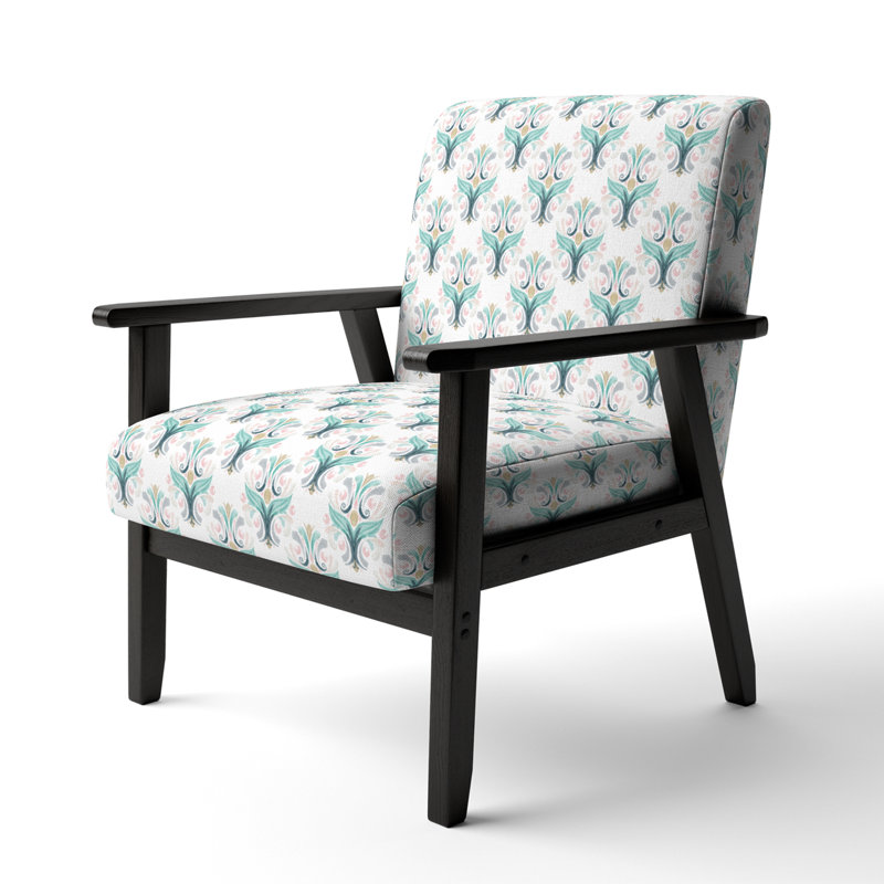 Fauteuil d'appoint rembourré Green Damask