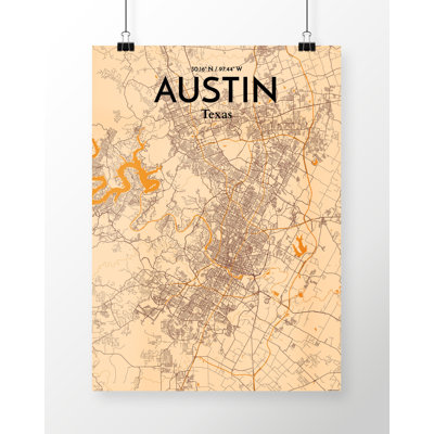 Austin City Map - Unframed Graphic Art