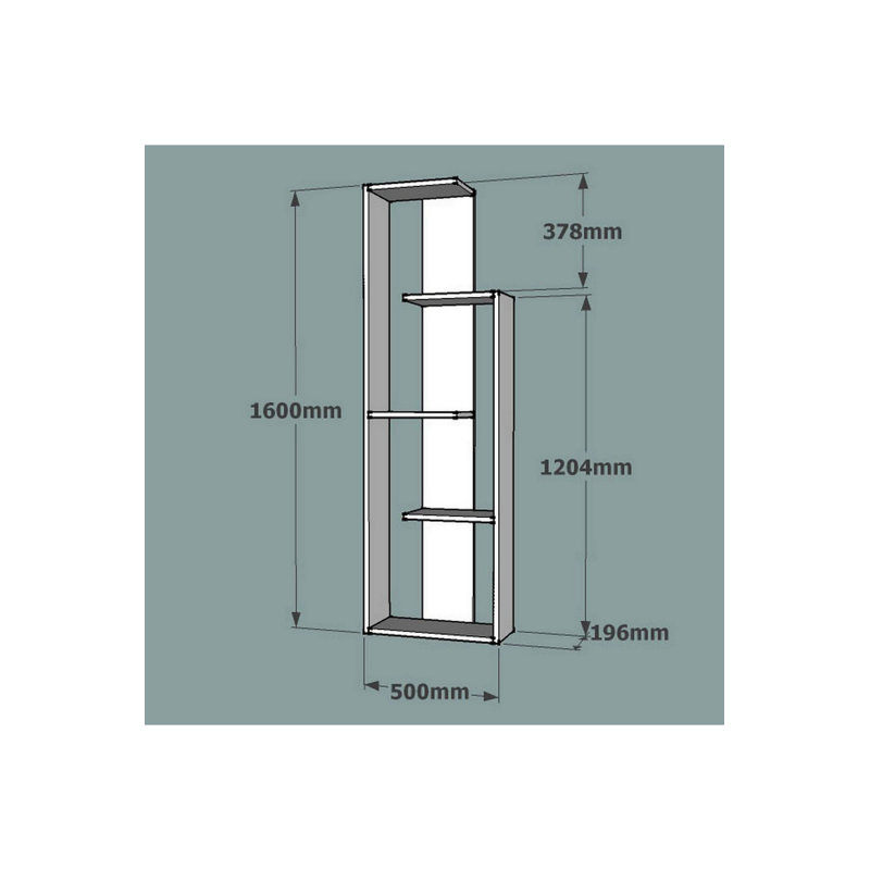 Artsiom 160 cm H x 50 cm W Geometric Bookcase, White