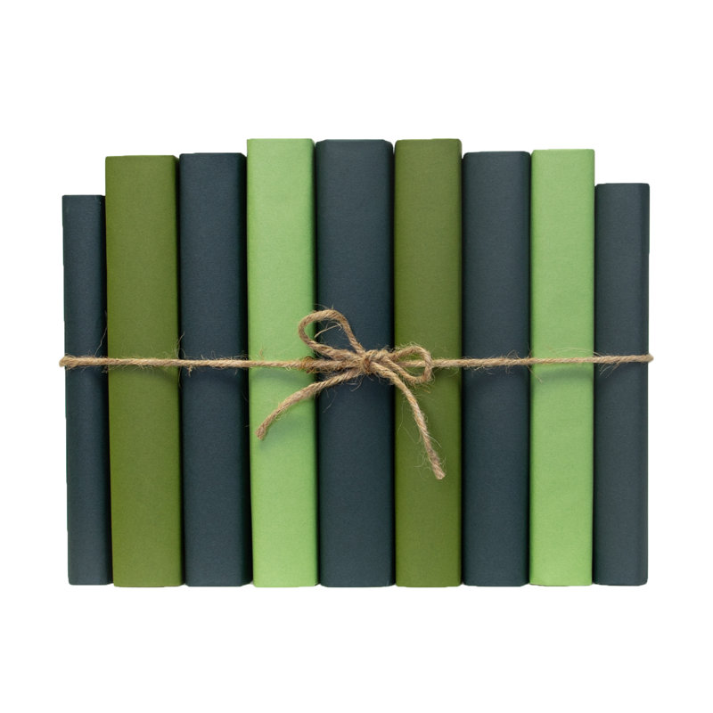 Livres décoratifs - Ensemble de livres en papier buis - 1 pied de livres verts