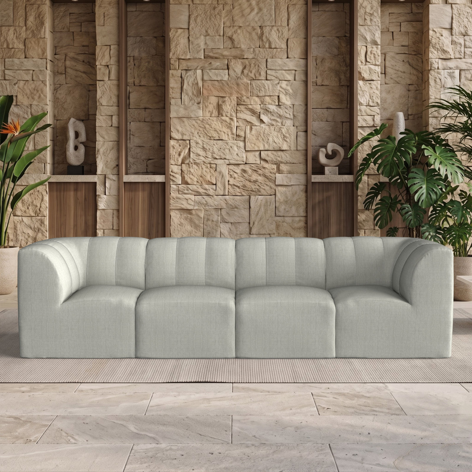 Praia 4-Person Sunbrella® Patio Seating Group, Canvas Granite Sunbrella® Canvas