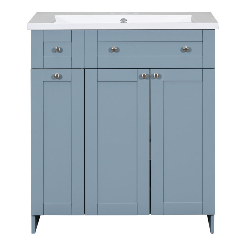 Ramil 30 " W Single Vanity Bathroom Vanity With Resin Top