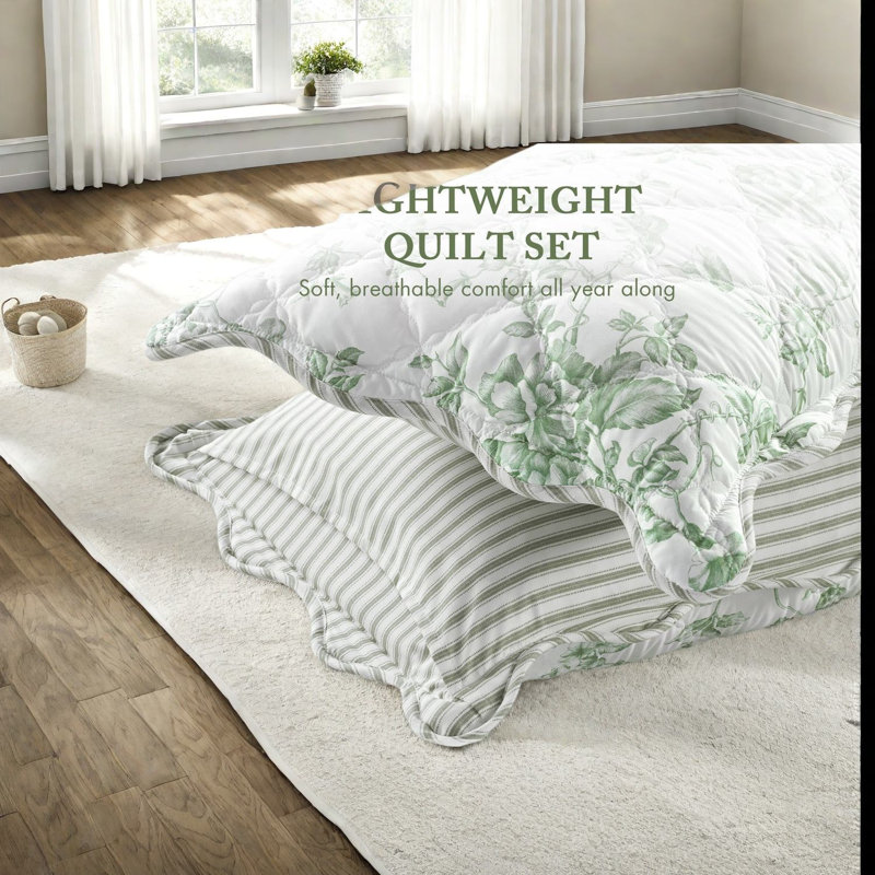 Reversible King Bedding Sets, Soft Polyester Floral Farmhouse Home