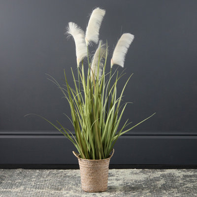 100Cm Artificial Pampas Grass in Natural Basket