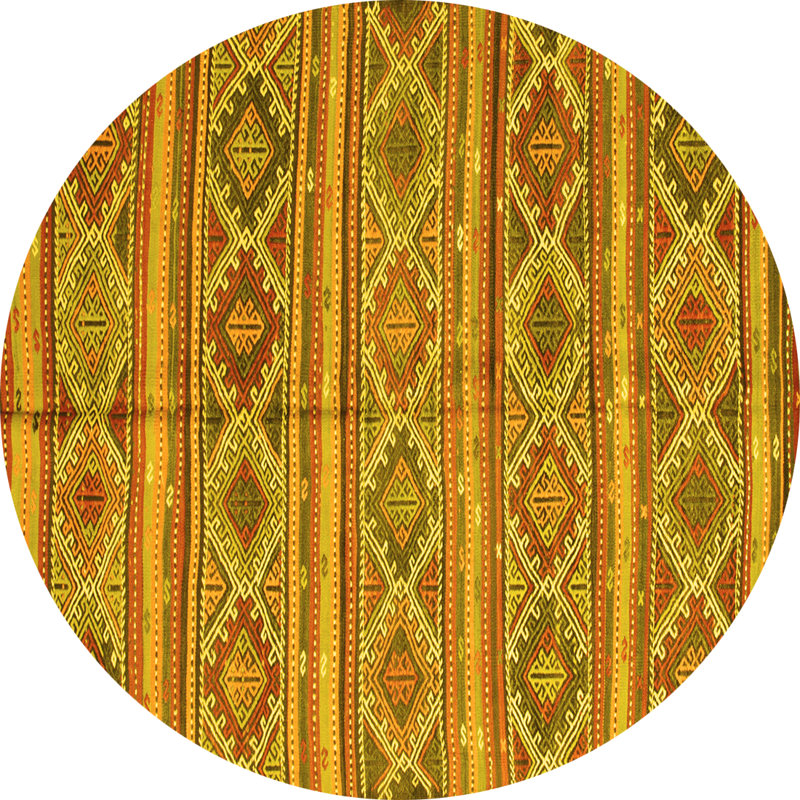 Haoyang Washable Oriental Indoor Rug, Round 7'