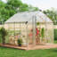 Serre 6 x 8 pi - Panneaux en polycarbonate, cadre en aluminium, porte verrouillable et évent de toit réglable pour la cour, le patio et le jardin