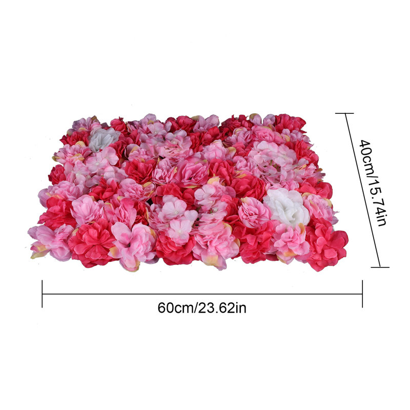 Artificial Roses Silk Flower Wall Panel Arrangement