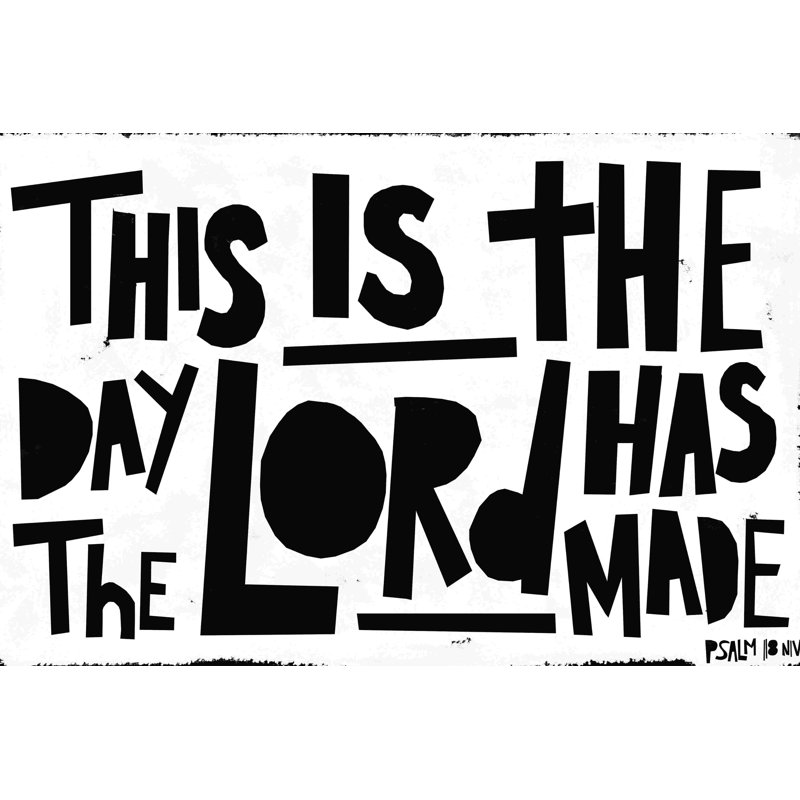 This Is the Day - Art textuel sur toile tendue, H 8 po x l 12 po