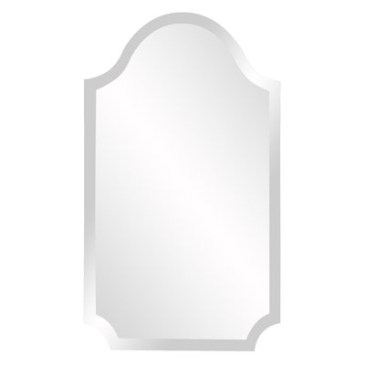 Morlan Tall Arched Scalloped Frameless Wall Mirror