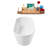 63" Streamline Soaking Glossy White Freestanding Tub and Tray With Internal Drain-101412980