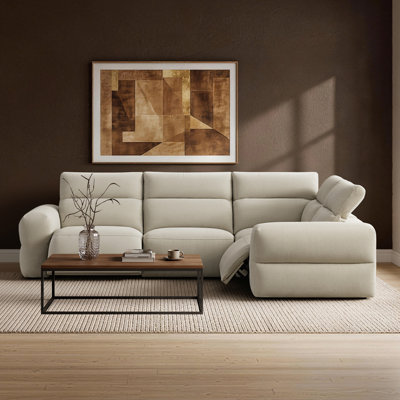 124''Soft Seat Power Reclining Sofa With Zero Wall Design And 100% Polyester Fabric