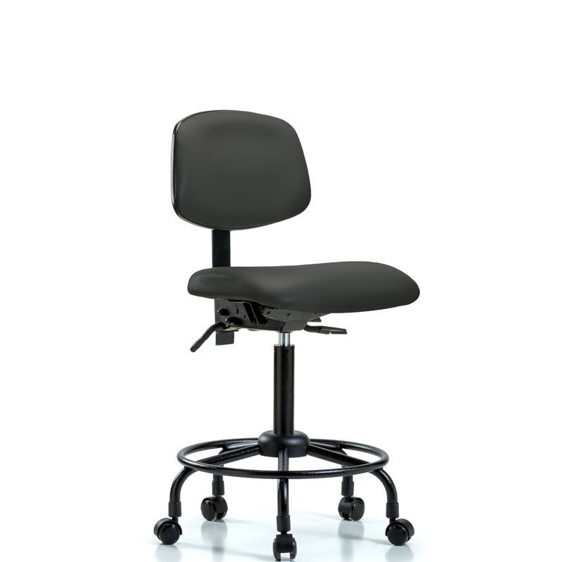 Matilda Drafting Chair, Charcoal, Glides, Not Included