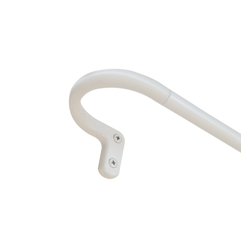 Justi Metal Adjustable Single Curtain Rod, 2.5" H x 48" W x 3.5" D, White