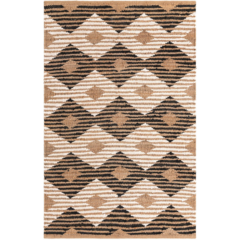Tapis rectangulaire en coton Kenyla, Rectangle 5 pi 1 po x 8 pi