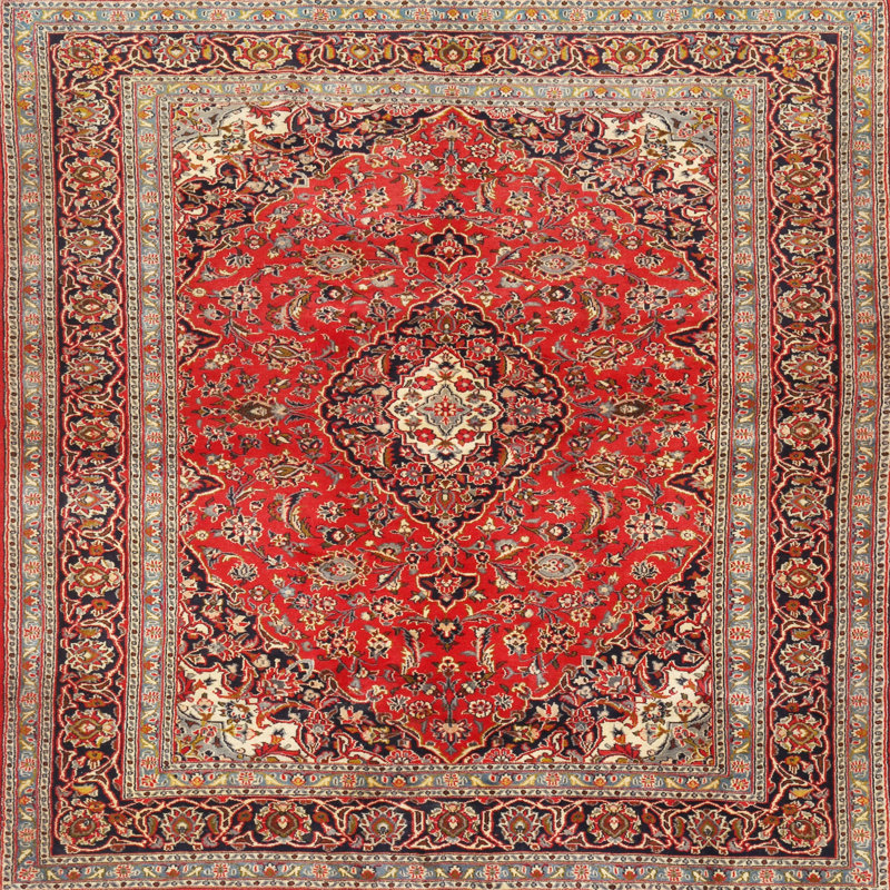 Tapis décoratif orangé oriental avleen, Rond 6 pi