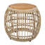 Table d'appoint d'extérieur en bois d'acacia avec base en osier, durable et élégante pour le patio, le jardin, le balcon et l'intérieur