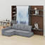 Lit escamotable avec panneau paysage de montagne, armoire de rangement et façade de canapé pour appartements et chambres d'hôtes-421458576