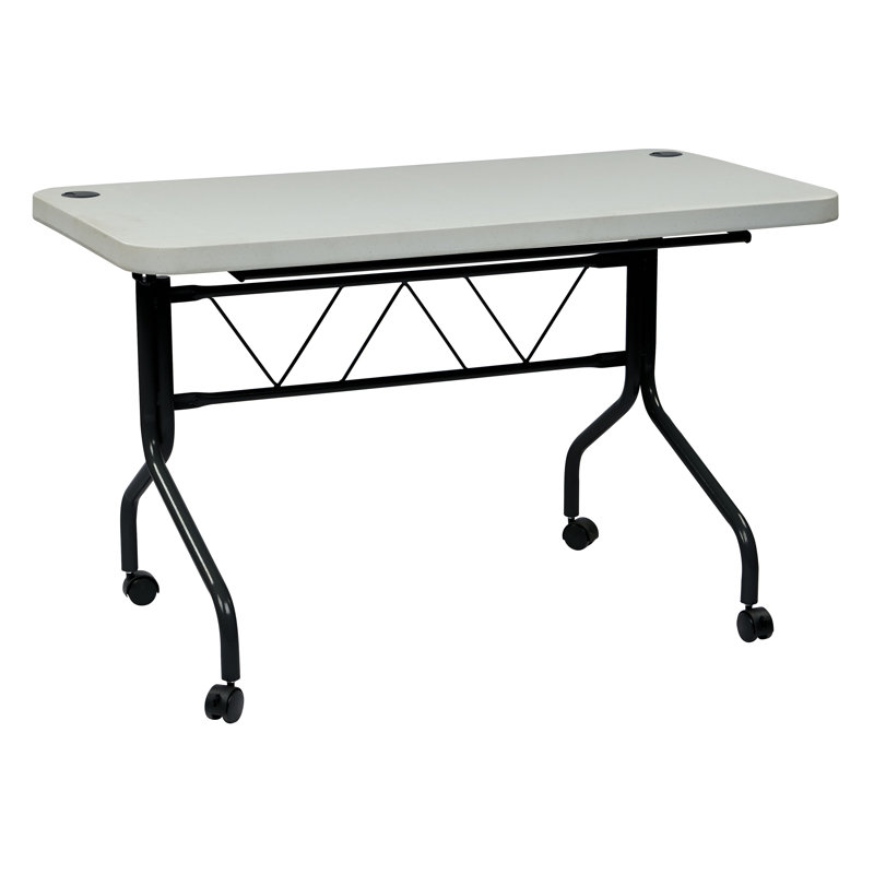 Jenely Rectangle Flip Top Training Table with Casters, 29.25" H x 48" W x 24" D