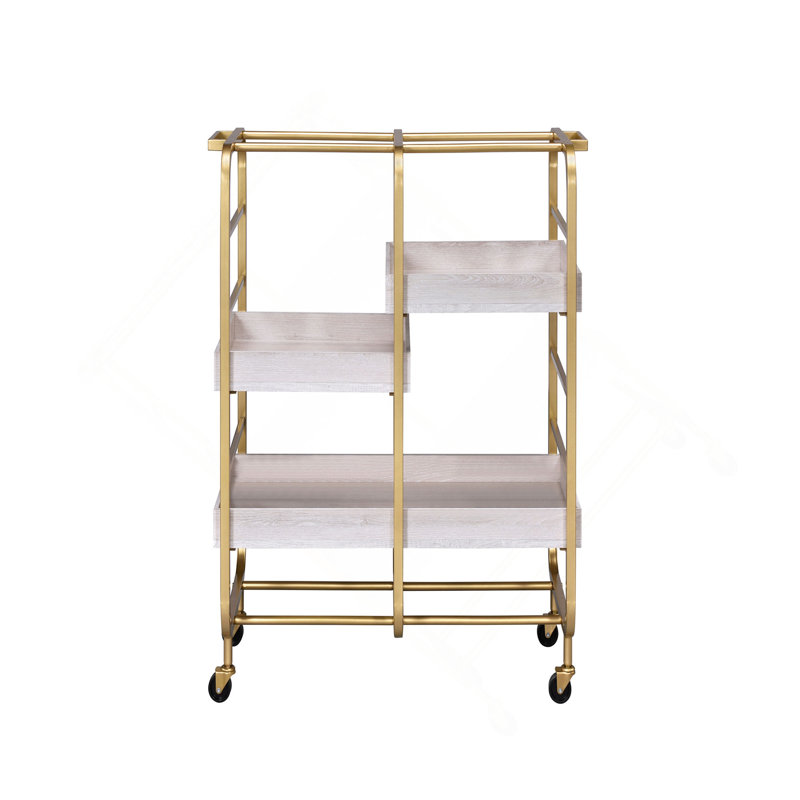 Serving Cart With 3 Adjustable Trays