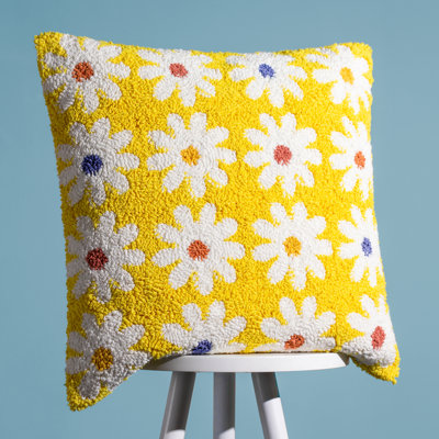 Mervin Floral Yellow Square Cushion