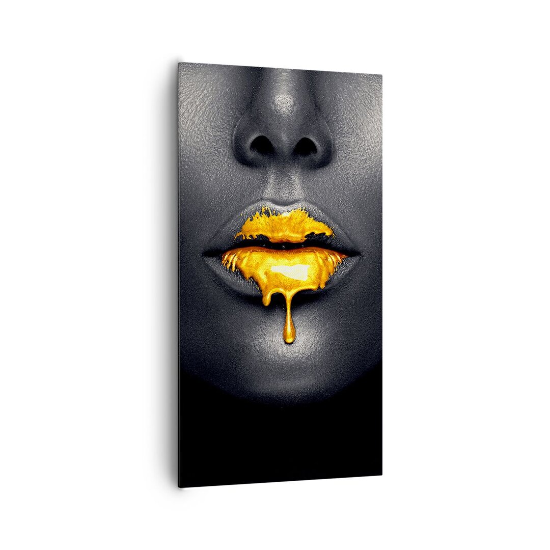 Leinwandbild Gold Mouth Black