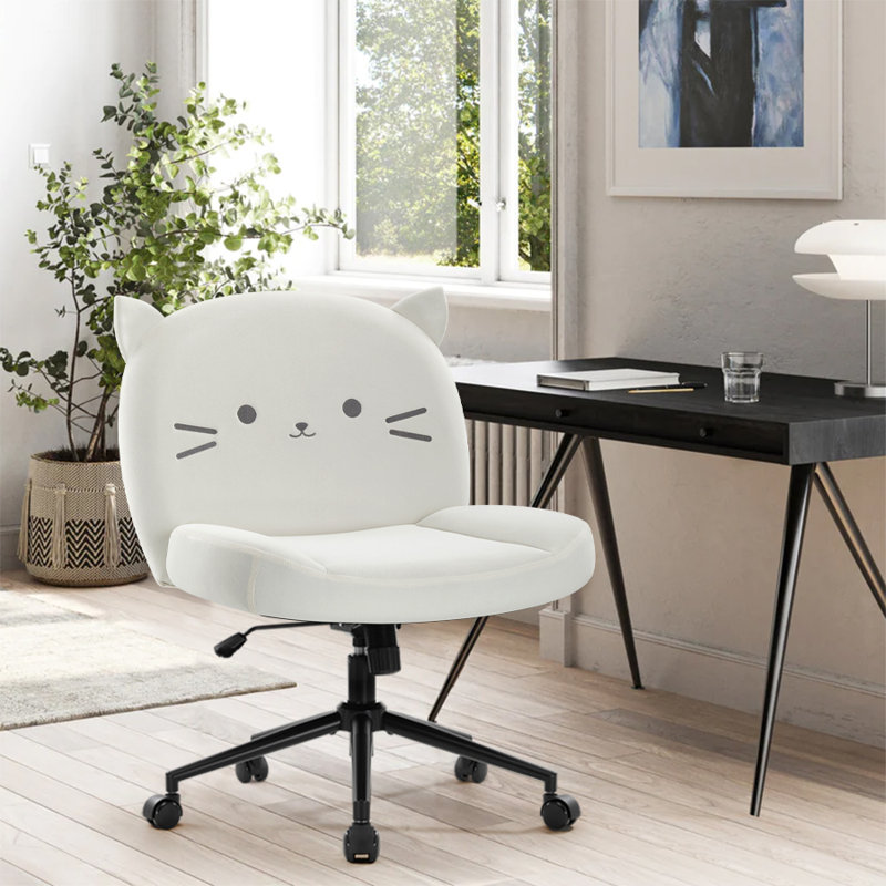 Hailie Cotton Office Chair, White