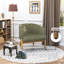 Fauteuil demi-tonneau Mid-Century de 27 po de large avec pieds en bois massif, brun