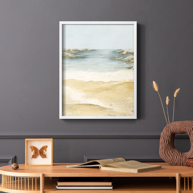 Tranquil Beach II, reproduction encadrée - bois massif, H 10 po x l 8 po, Blanc