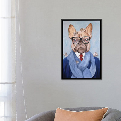 «French Bulldog with Mice», reproduction d'art sur toile