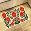 Décoration d'intérieur et d'extérieur rétro rouge à motif floral 24 po x 36 po