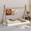 Un lit de plancher conçu comme une tente, avec une structure triangulaire.-520859689-533788097